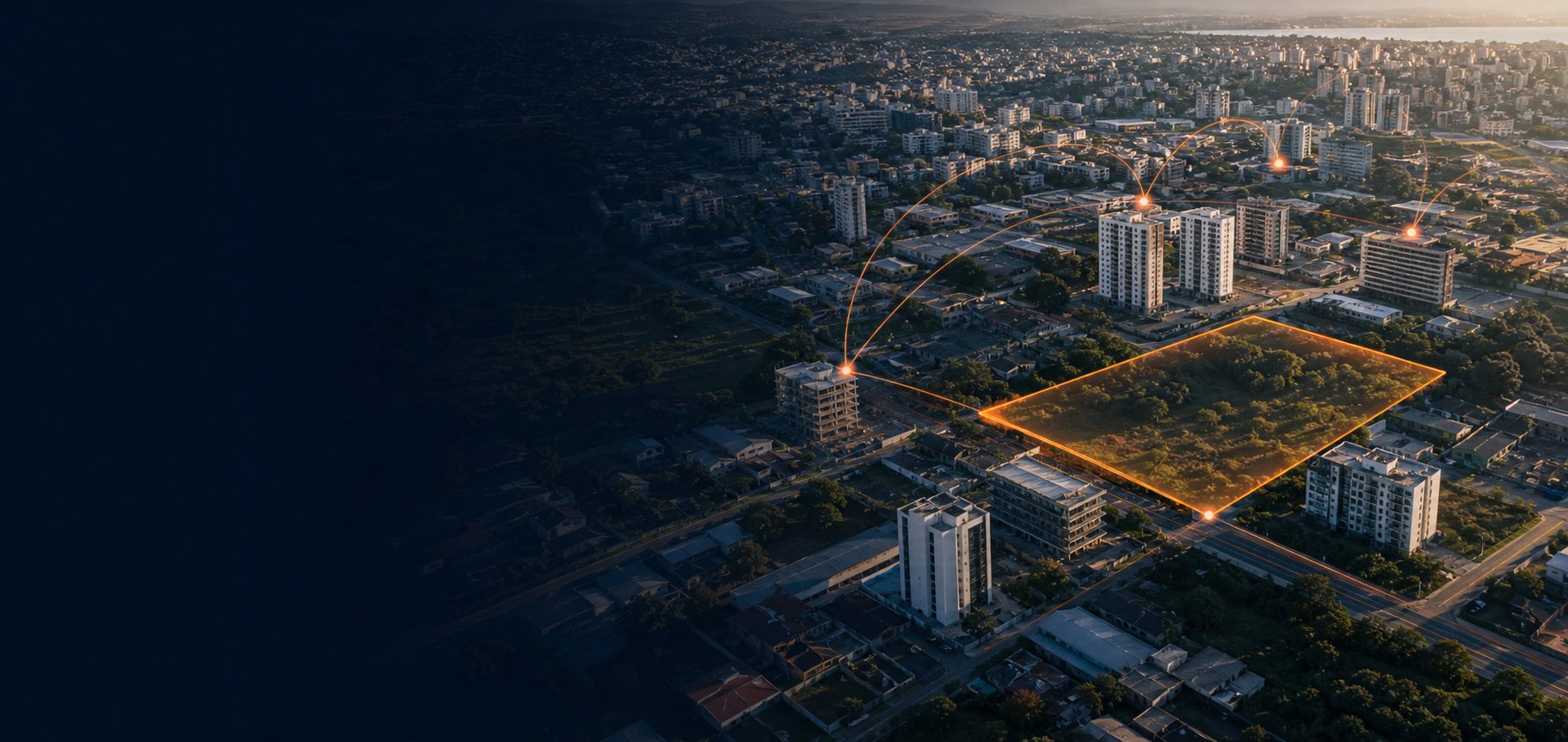 Composição arquitetônica da apresentação de ativos imobiliários
